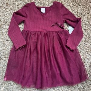 NWT Girl’s Wonder Nation Holiday Dress; Size 4T; Burgundy